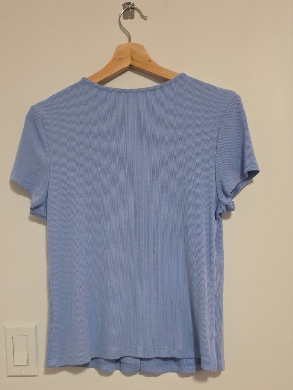 Dynamite Light Blue Ribbed Button-Front Top - Picture 4 of 4